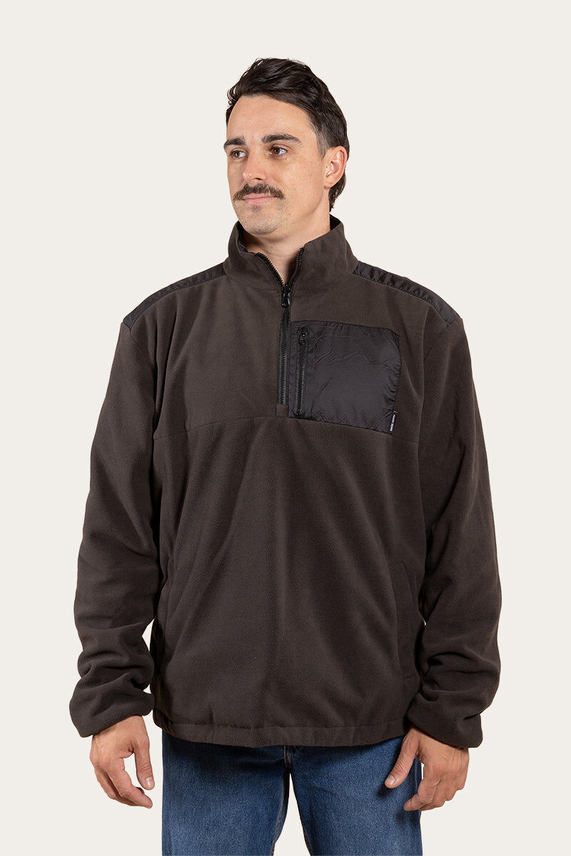 Ringers Western 2-in1 Pathfinder Mens Reversible Jacket Ripstop Fleece in Black