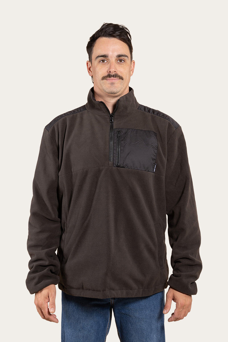 Ringers Western 2-in1 Pathfinder Mens Reversible Jacket Ripstop Fleece in Black