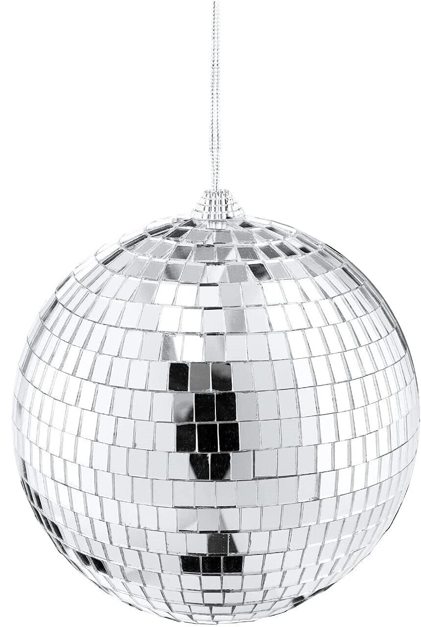 15cm Disco Mirror Ball - Shiny Silver Light for Dance Party/New Years Eve