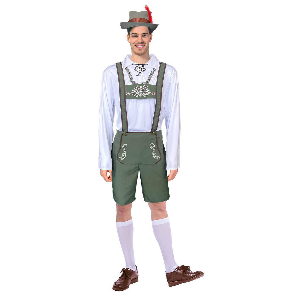 Adult Beer Mens Costume Oktoberfest Halloween Party - Green/White