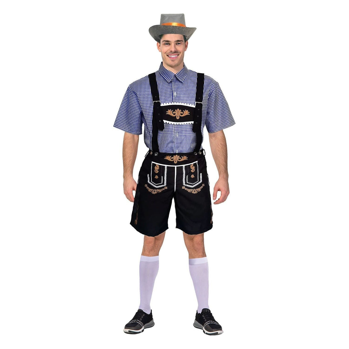 Adult Blue Checkered Beer Man Costume - Oktoberfest (Halloween & Fancy Dress)