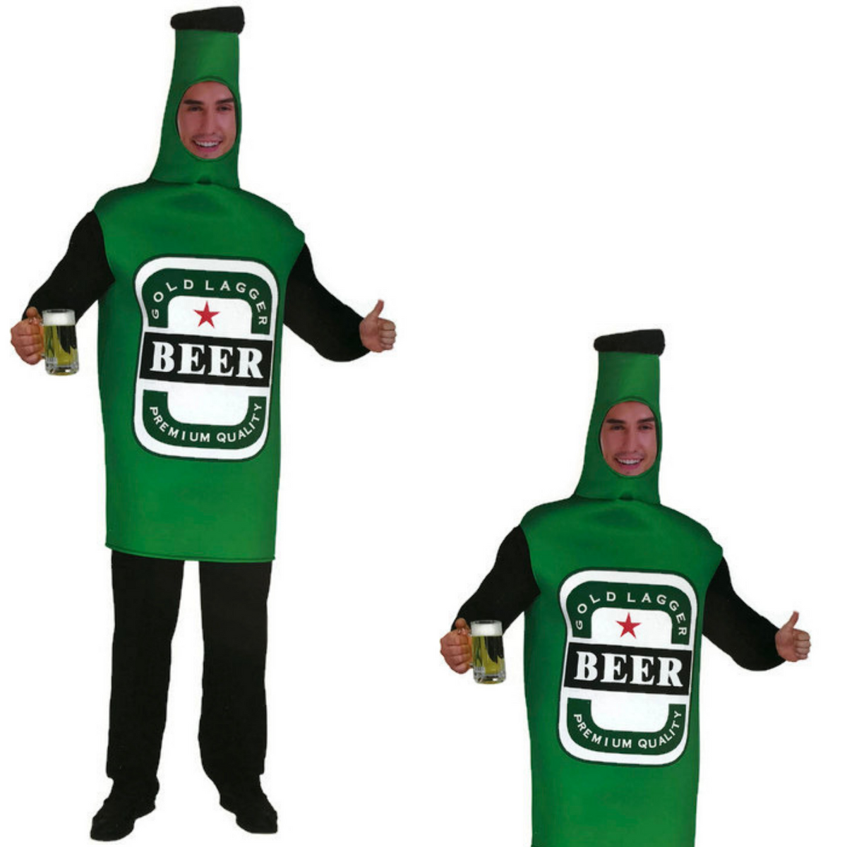 Beer Mug & Beer Bottle Couples Costume Set - Oktoberfest Party Fancy Dress