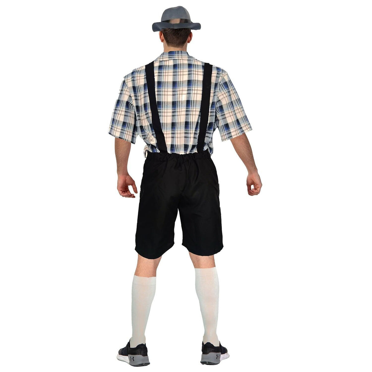 Adult Blue Cream Checkered Beer Man Oktoberfest Costume Halloween Fancy Dress