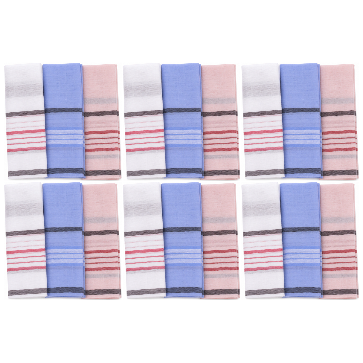 18x 100% Cotton Handkerchief Pack Bulk Pack - Mixed Assortment for Men/Women (30x30cm)