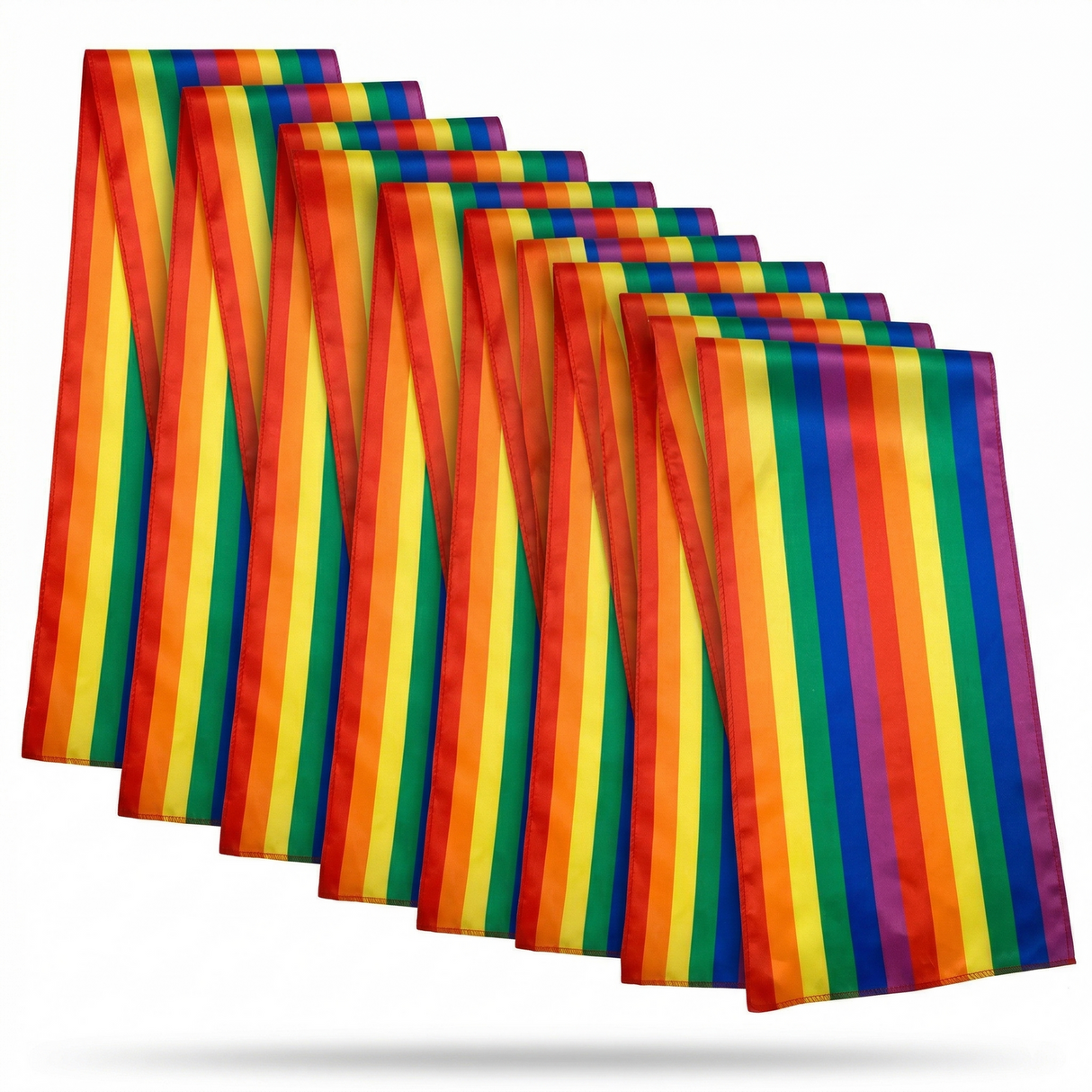 10x Rainbow Scarf Bulk Pack - Gay Pride Parade/LGBT/Lesbian Party