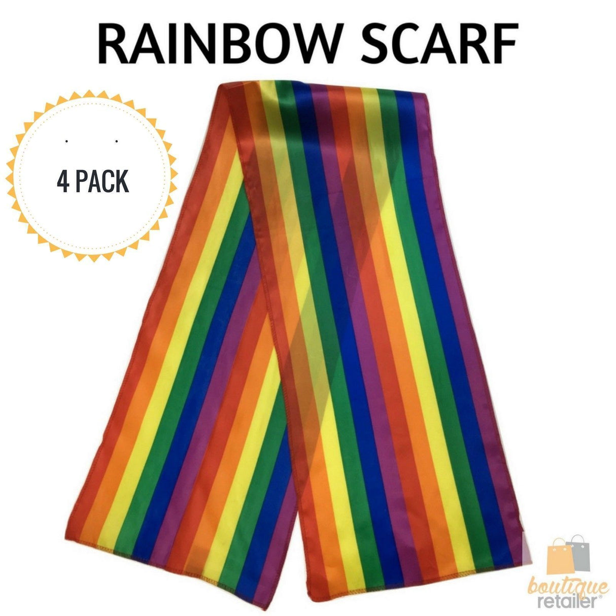 4x Rainbow Scarf Bulk - Gay Pride Parade/LGBT/Lesbian Party