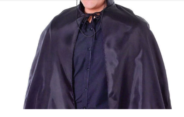 Black Adult Cape w/Collar - Bandit Cloak/Vampire Costume for Halloween