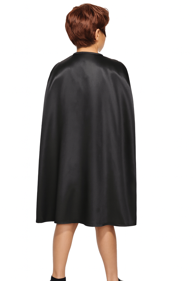 Medium Black Cape - Vampire Cloak/Superhero Costume for Halloween/Fancy Dress Party
