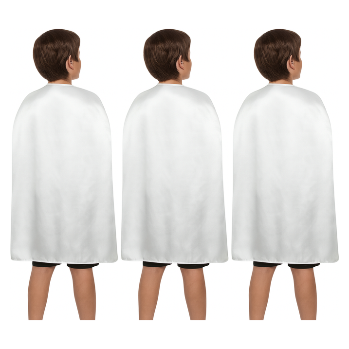 3x Medium White Cape Pack - Vampire Cloak/Superhero Costume for Halloween/Fancy Dress Party