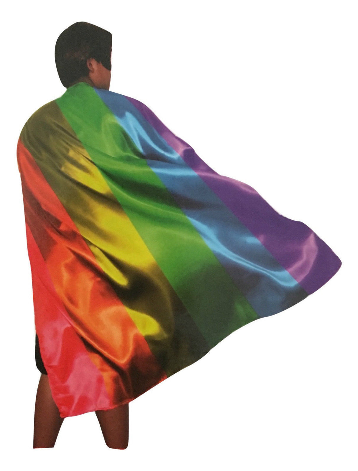 Adult Rainbow Cape - Deluxe Gay Pride Costume/LGBT Fancy Dress Party