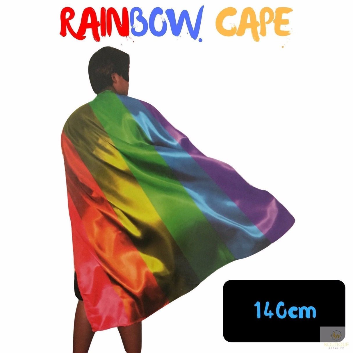 Adult Rainbow Cape - Deluxe Gay Pride Costume/LGBT Fancy Dress Party