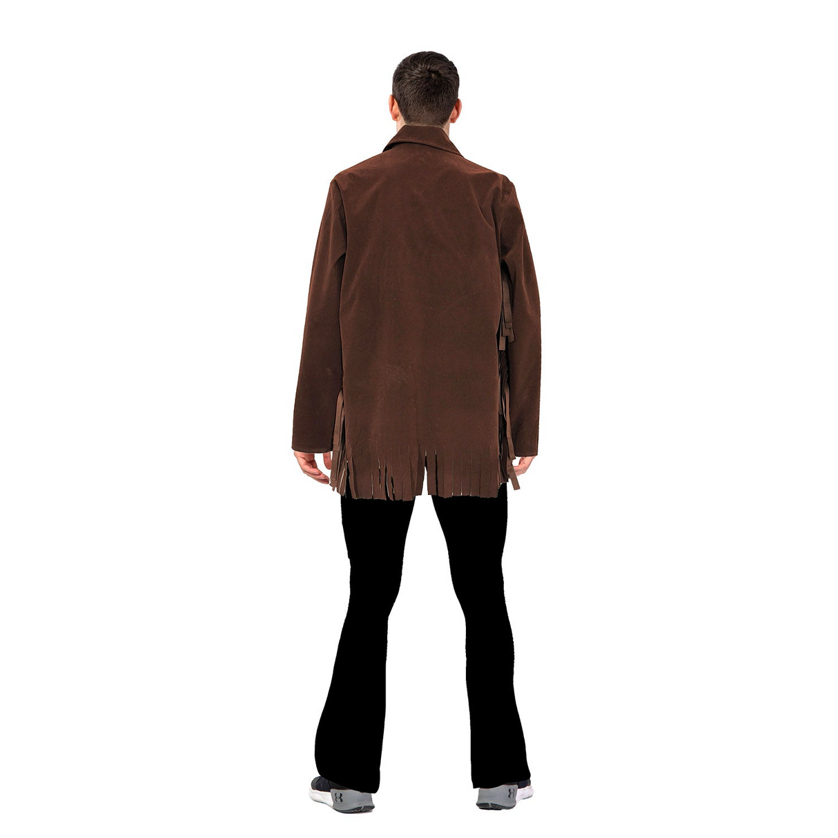 Mens SILVER STAR FRINGED COWBOY JACKET COSTUME Rodeo Wild West Western Sheriff