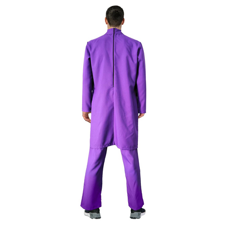 Adult Mens Halloween Purple Clown Costume Joker Creepy Evil Jester