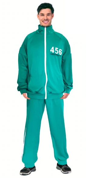 Adult Squid Player Game Tracksuit 456 Pants Jacket - Green/White