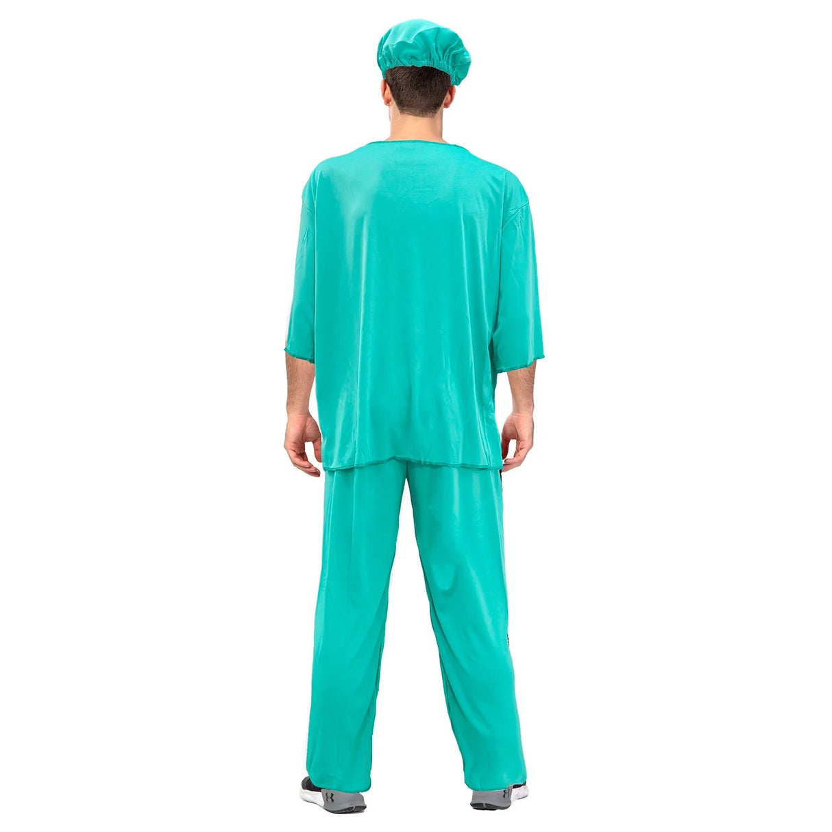 Doctor Scrubs Mens Costume with Surgical Face Mask Hospital Halloween Dress Up