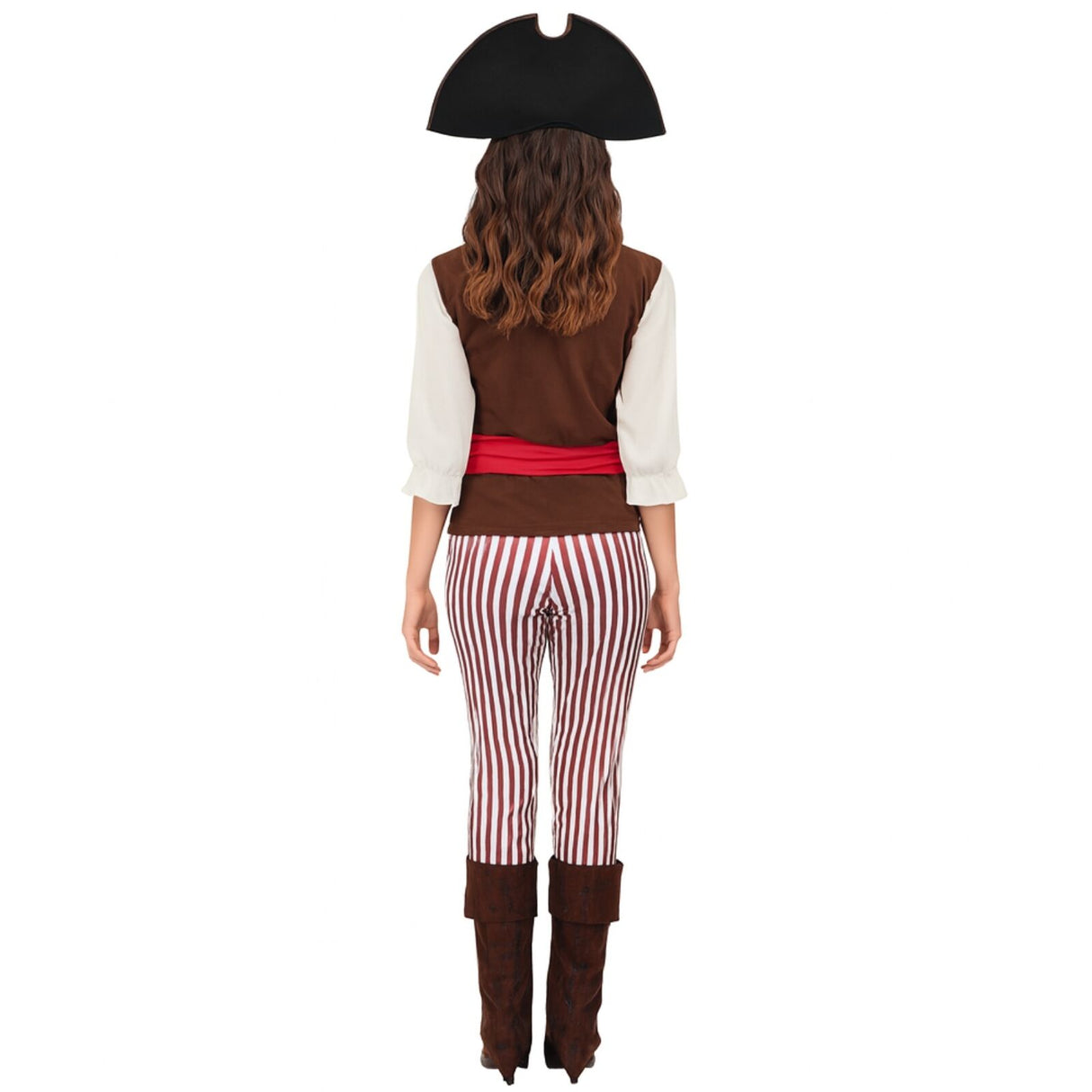 Womens Pirate Caribbean Wench Lass Fancy Dress Up Halloween Adult Costume