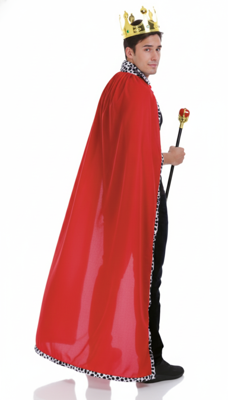Adult King Costume - Crown & Cape Prince Outfit - One Size (Halloween & Fancy Dress)