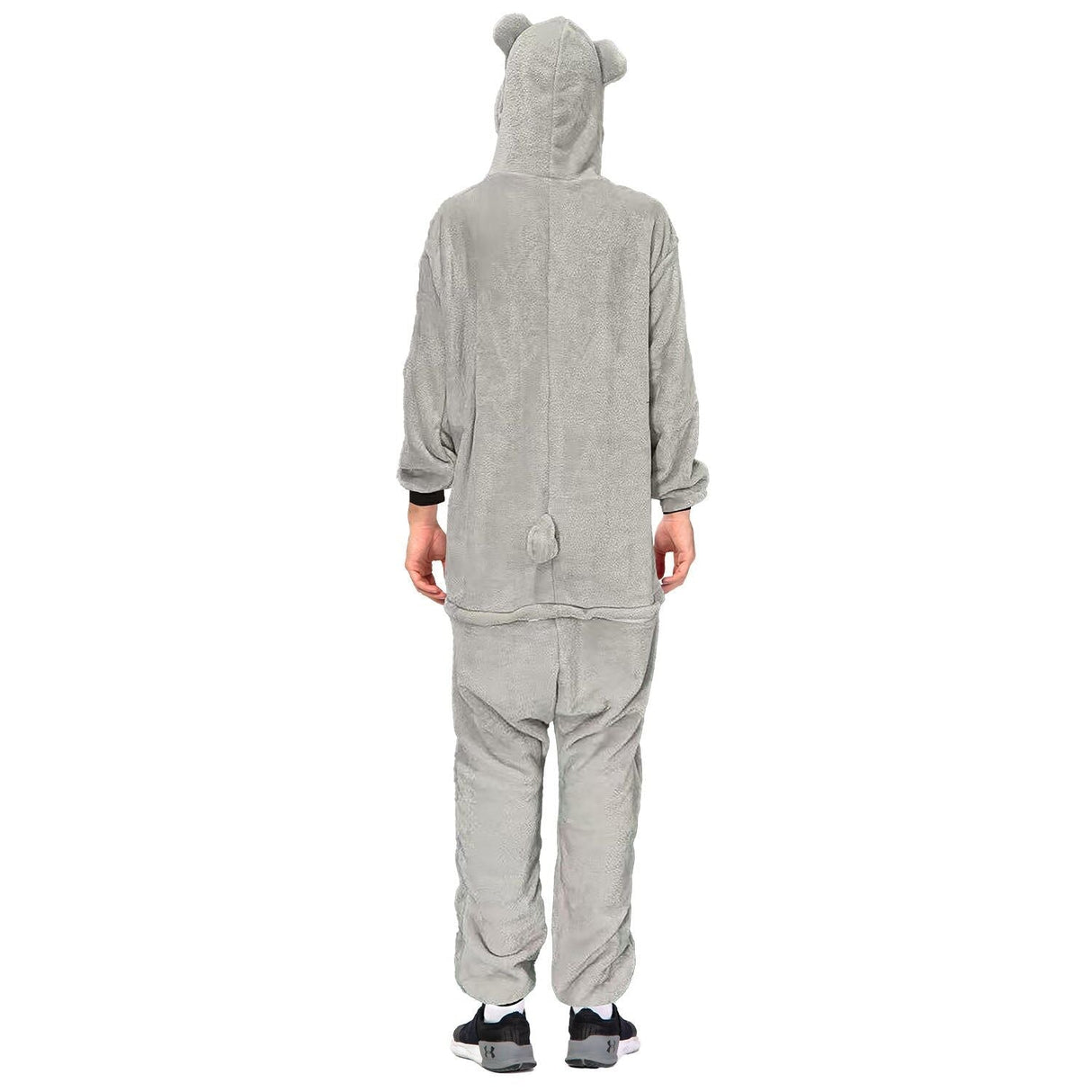 Adult Grey Koala Bodysuit Costume - Hooded Animal Jumpsuit (Halloween & Fancy Dress)