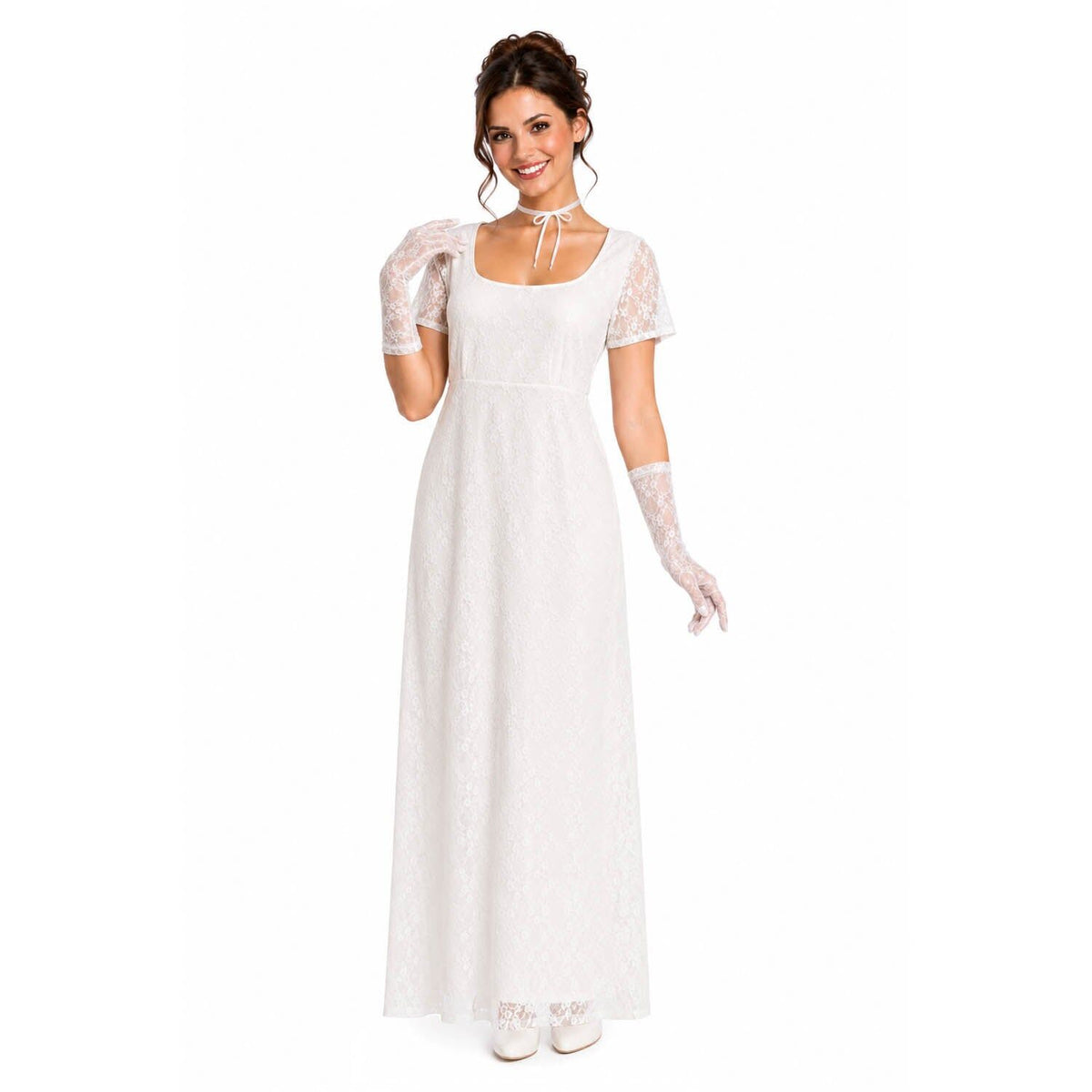 Adult White Regency Lady Costume - M/L