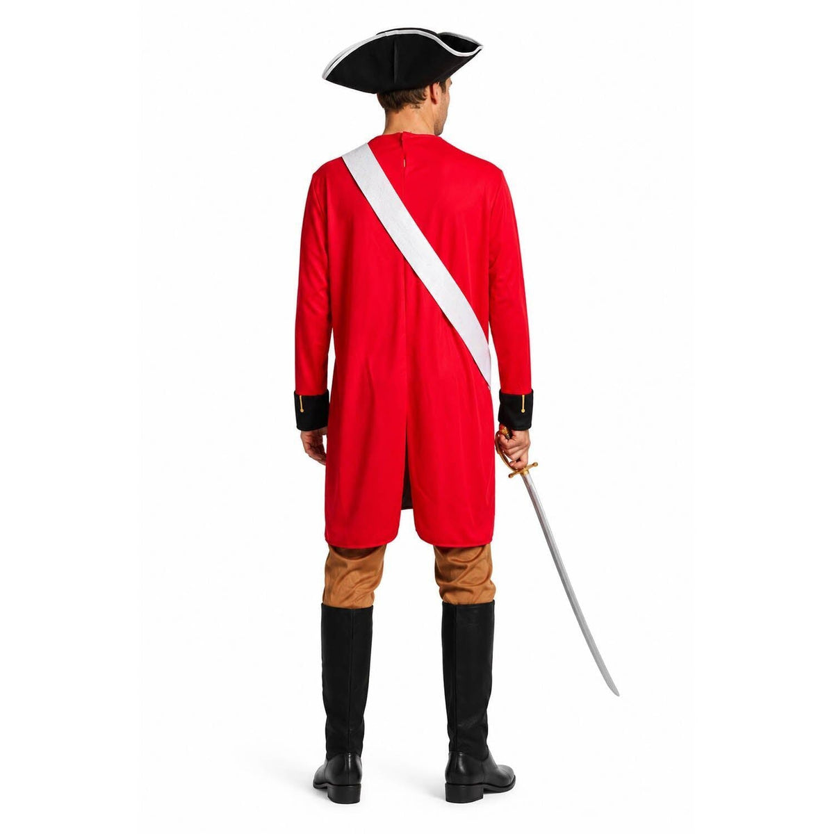 Adult British Red Coat Soldier Costume - Colonial Redcoat (Halloween & Fancy Dress)
