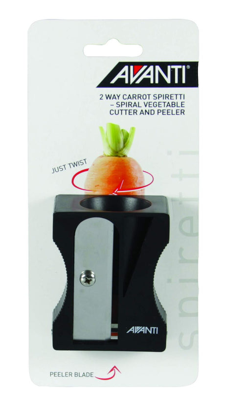 Avanti 2 Way Carrot Spiretti Spiral Vegetable Cutter & Peeler Sharpener Look