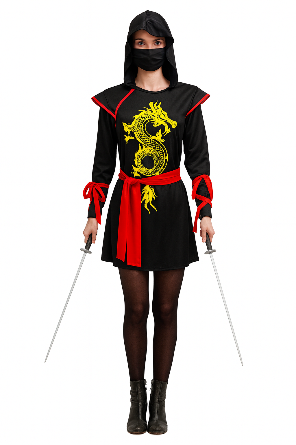 Ladies Deadly Ninja Samurai Master Costume Adults Halloween Party Fancy Dress