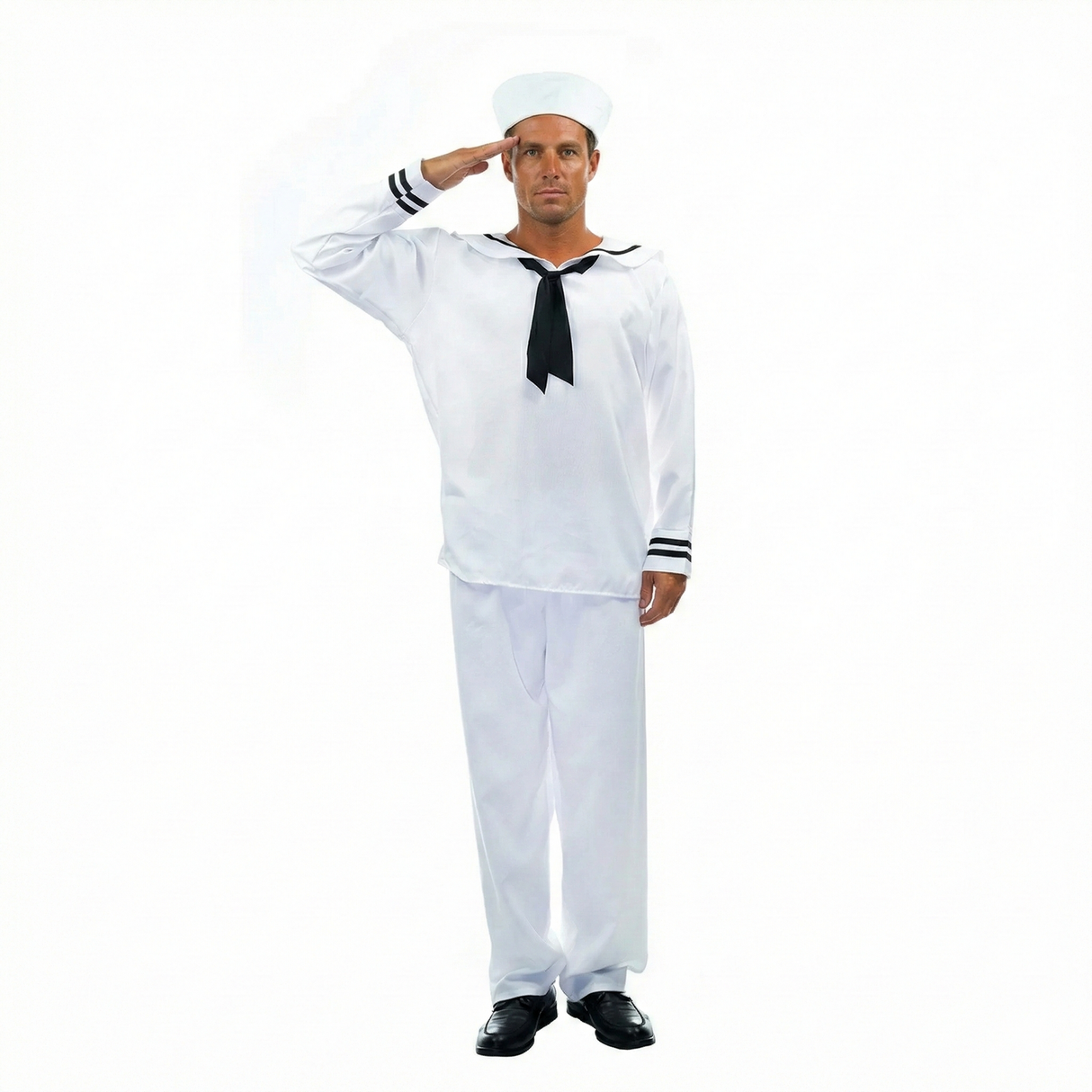 Mens Sailor Costume - White Navy Captain - One Size (Halloween & Fancy Dress)