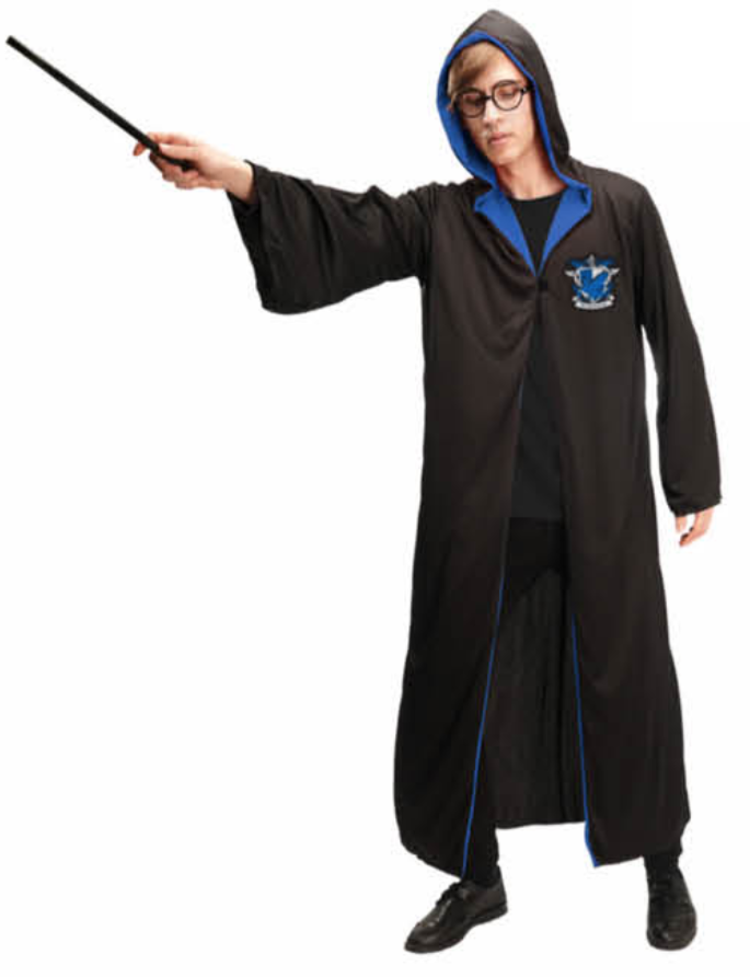 Adult Wizard Robe Cloak Costume Cape Halloween - Ravenclaw (Blue)