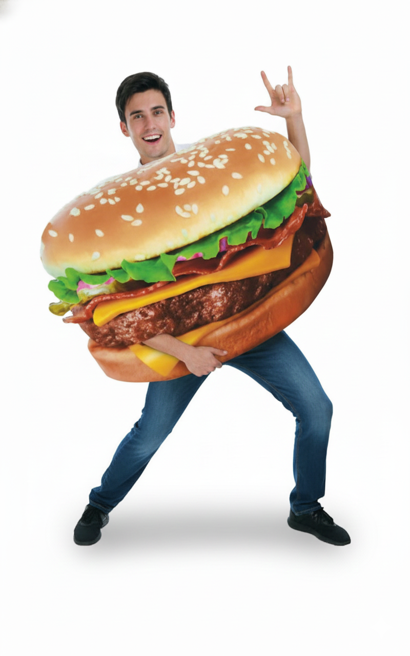 Adult Hamburger Costume Halloween Burger Party Funny Outfit
