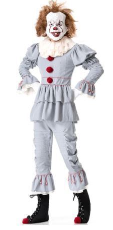 Mens Stephen Kings It Pennywise Evil Killer Clown Halloween Costume Party Outfit