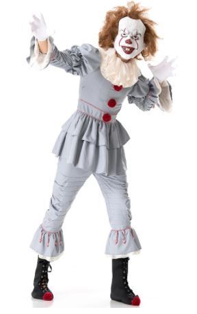 Mens Stephen Kings It Pennywise Evil Killer Clown Halloween Costume Party Outfit