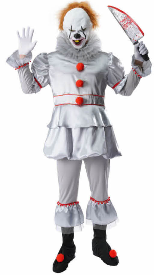 Mens Stephen Kings It Pennywise Evil Killer Clown Halloween Costume Party Outfit