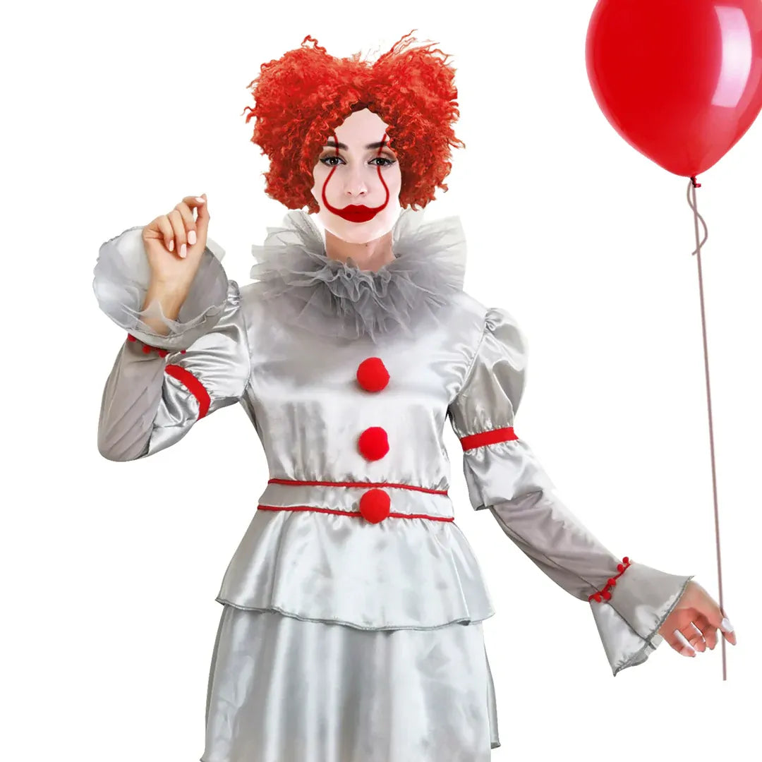 Womens Evil Clown Costume - Scary (Halloween & Fancy Dress)