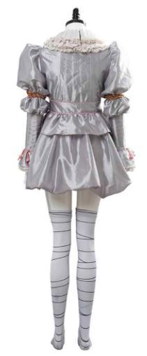 Womens Stephen Kings It Pennywise Evil Clown Halloween Scary Costume Outfit
