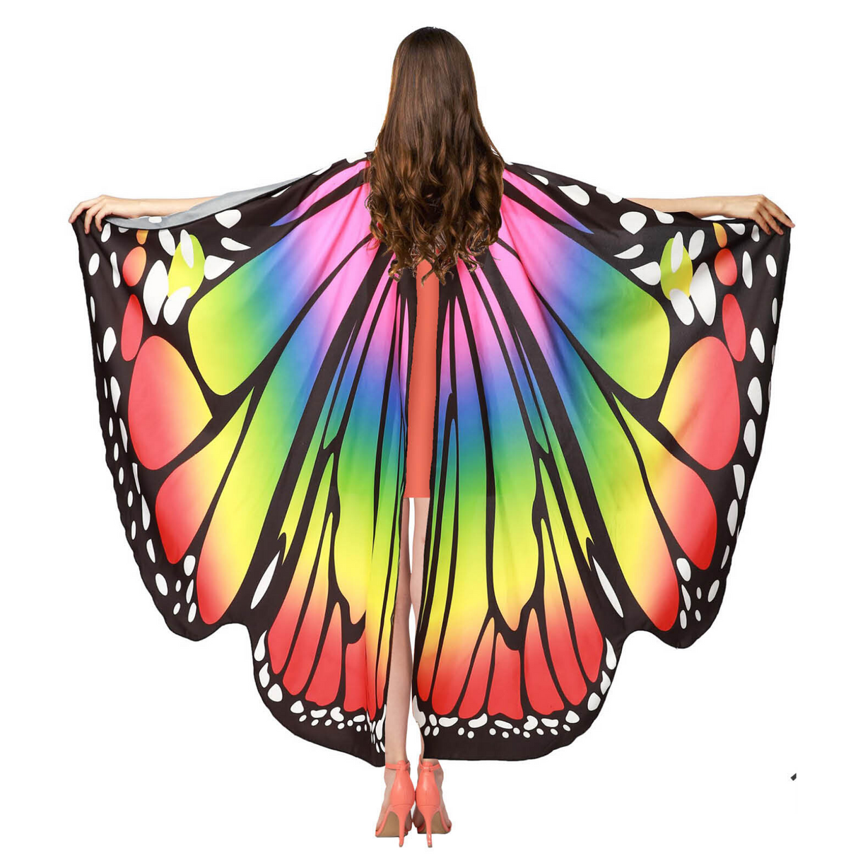 Adult Rainbow Butterfly Cape - Halloween Costume/Fancy Dress Party