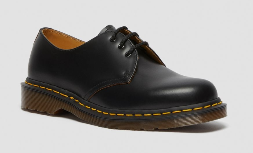 Dr. Martens Vintage 1461 3 Eye Leather Shoes Black Quilon - Made in England