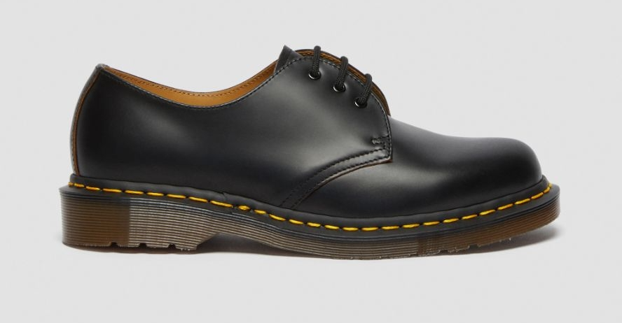 Dr. Martens Vintage 1461 3 Eye Leather Shoes Black Quilon - Made in England