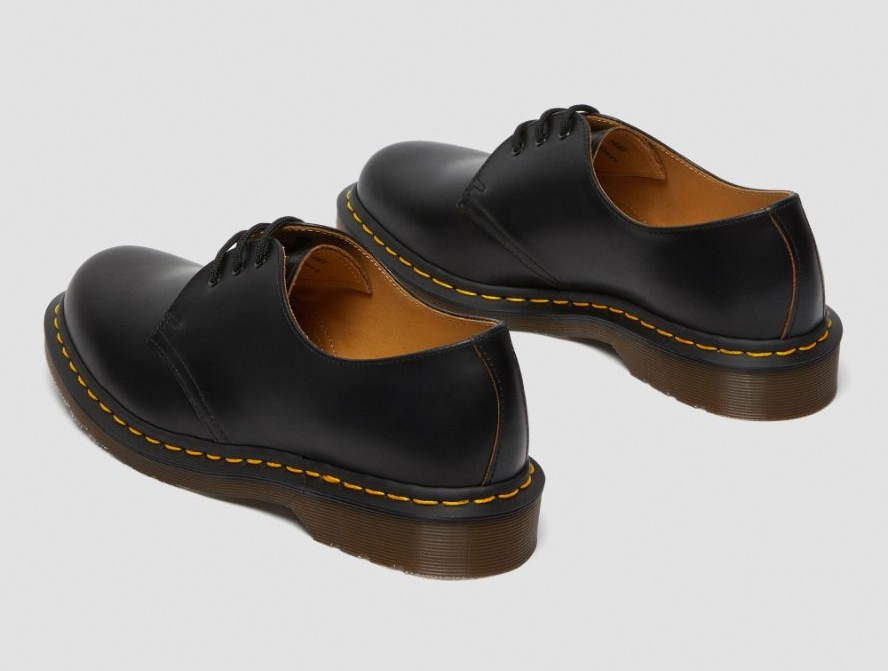 Dr. Martens Vintage 1461 3 Eye Leather Shoes Black Quilon - Made in England