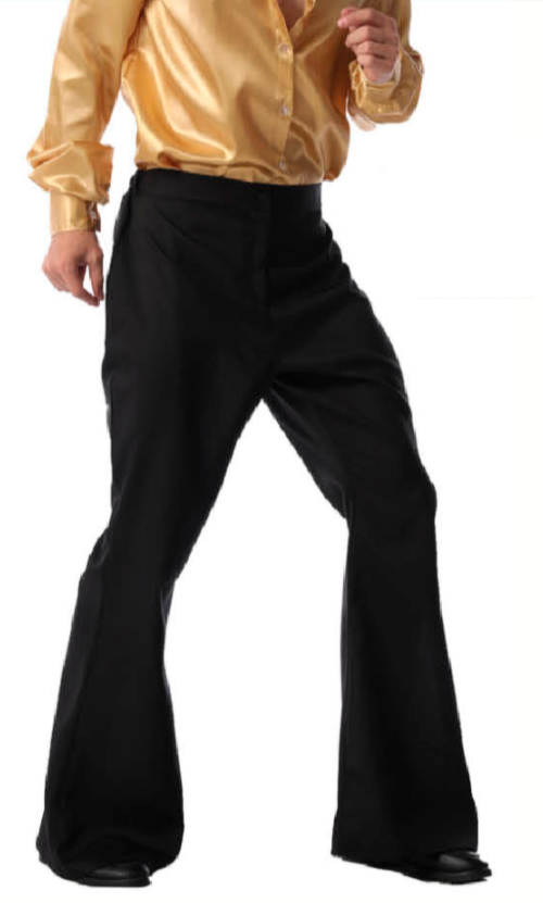 Mens 70s Deluxe Retro Disco Flare Trousers Pants Costume Dancer Dance - Brown