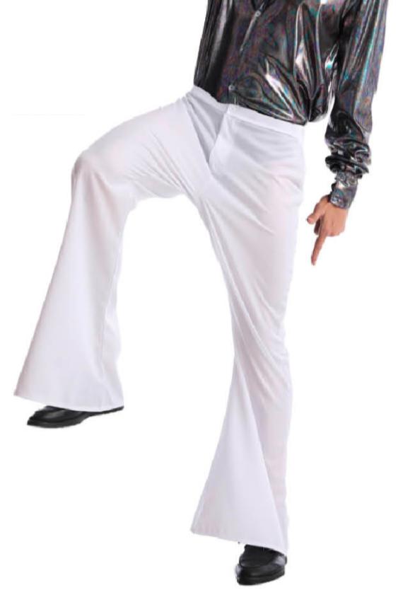 Mens 70s Deluxe Retro Disco Flare Trousers Pants Costume Dancer Dance - Green