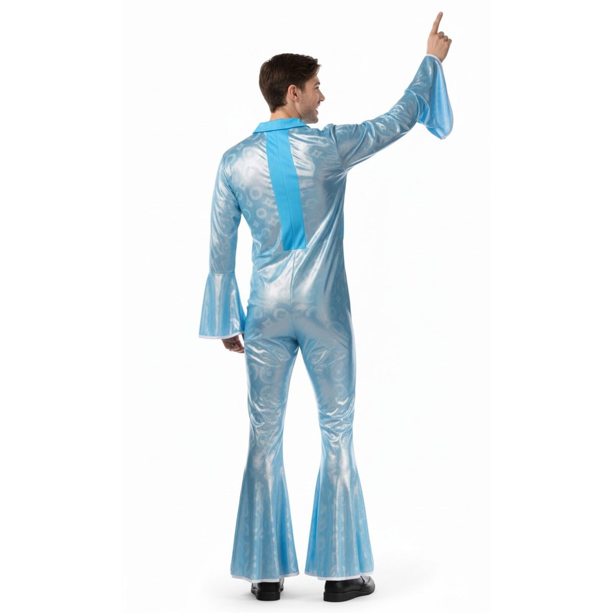Mens Disco Jumpsuit Costume 1970s Fancy Dress Outfit Adult 70s