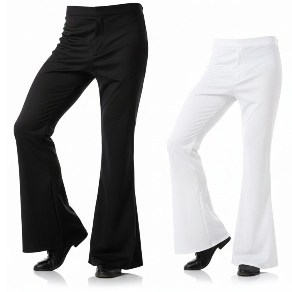 Mens 70s Deluxe Retro Disco Flare Trousers Pants Costume Dancer Dance - Brown