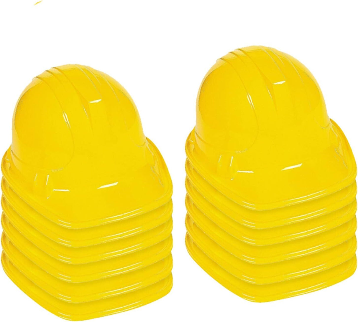 12x Kids Builder Hats Construction Costume Party Helmet Safety Cap Childrens - Bright Yellow