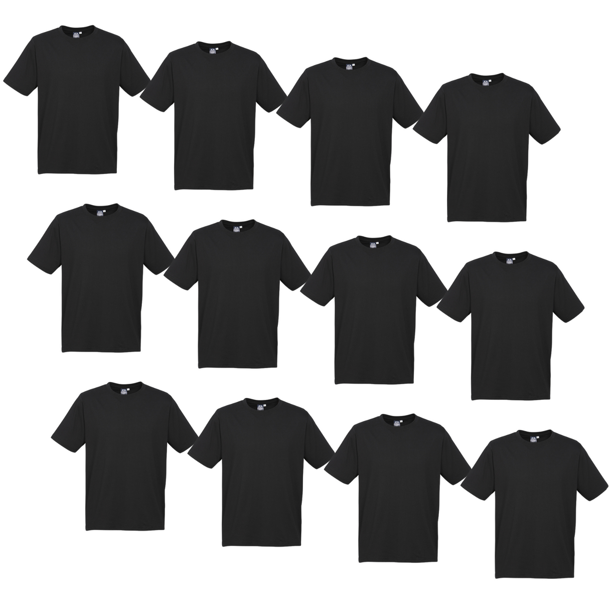 12X BULK Plain T Shirt 100% COTTON Assorted Colours S - XXL Mens Womens Top - Black