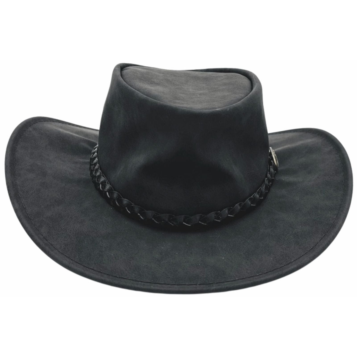 Jacaru 1301A Kids Vegan Leather Hat - Chin Strap & UPF 50+ (Child 52cm Made in Australia)