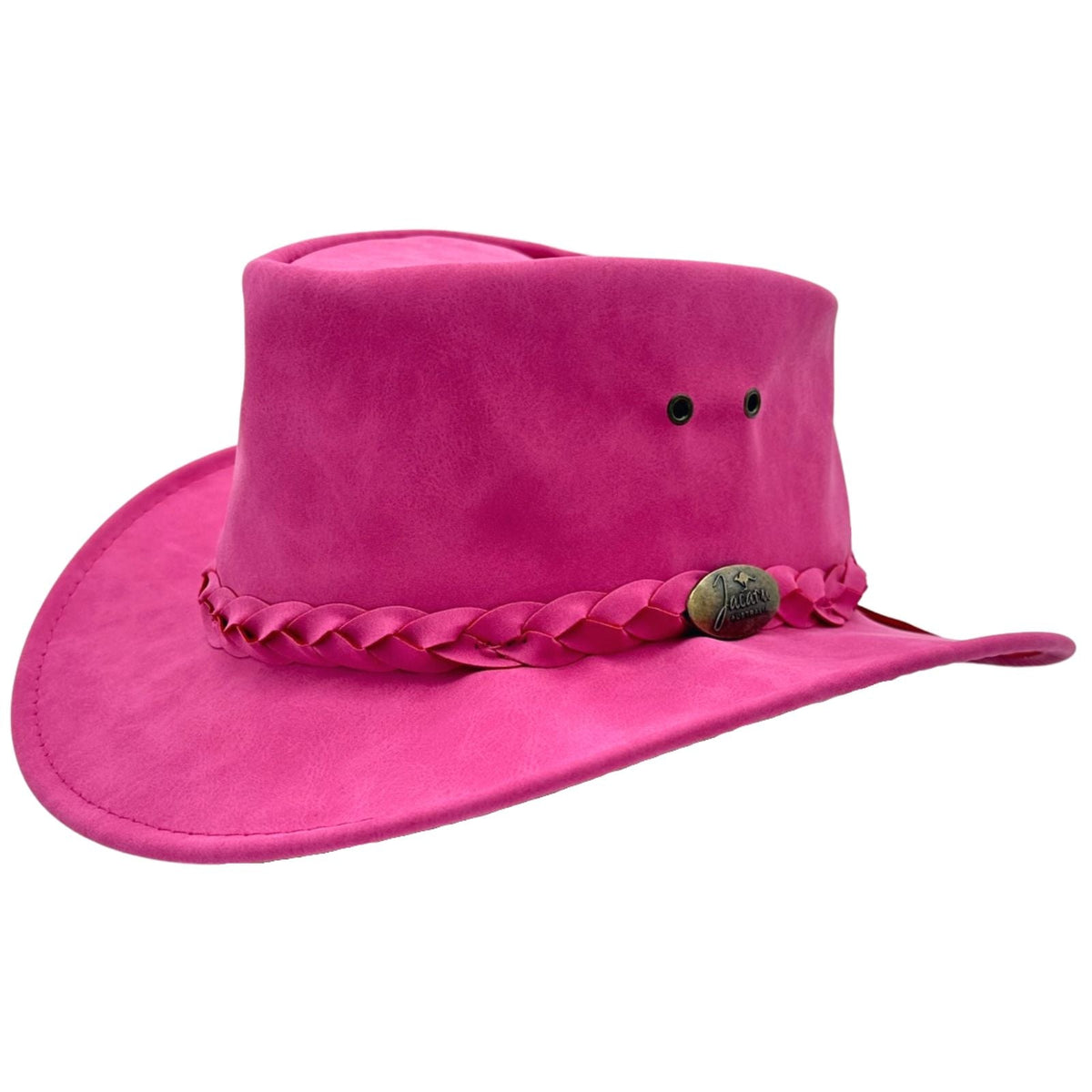 Jacaru 1301A Kids Vegan Leather Hat - Chin Strap & UPF 50+ (Child 52cm Made in Australia)
