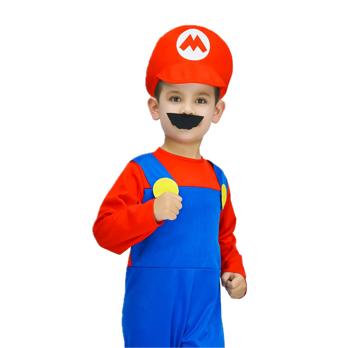 Boys Plumber Hero Costume - Bros Jumpsuit (Kids Book Week & Halloween Fancy Dress)