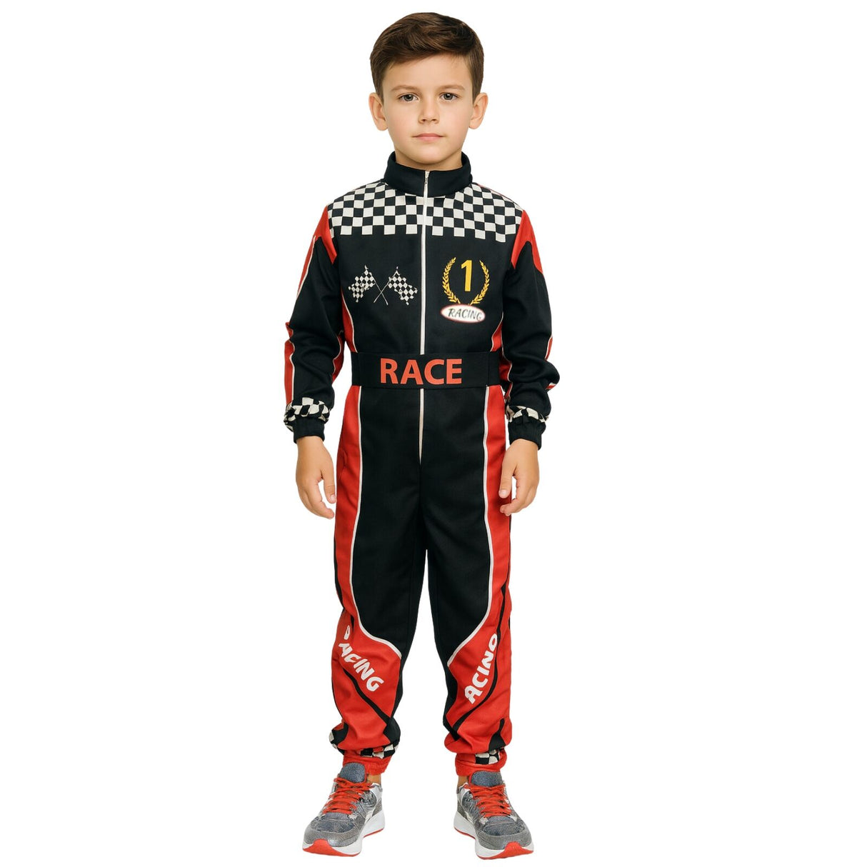 Child Car Racing Driver Halloween Costume Party Fancy Dress Boys Cosplay Outfit