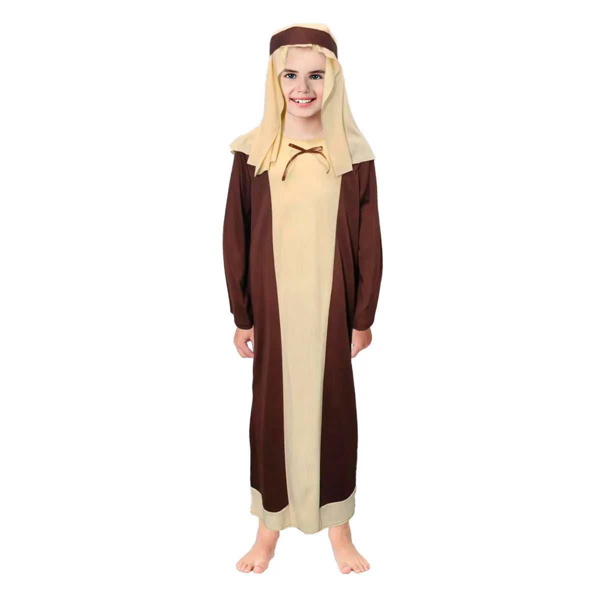 Kids Shepherd Costume - Childrens Nativity Robe, Headpiece & Belt Set (6-9 & 10-12 Years)