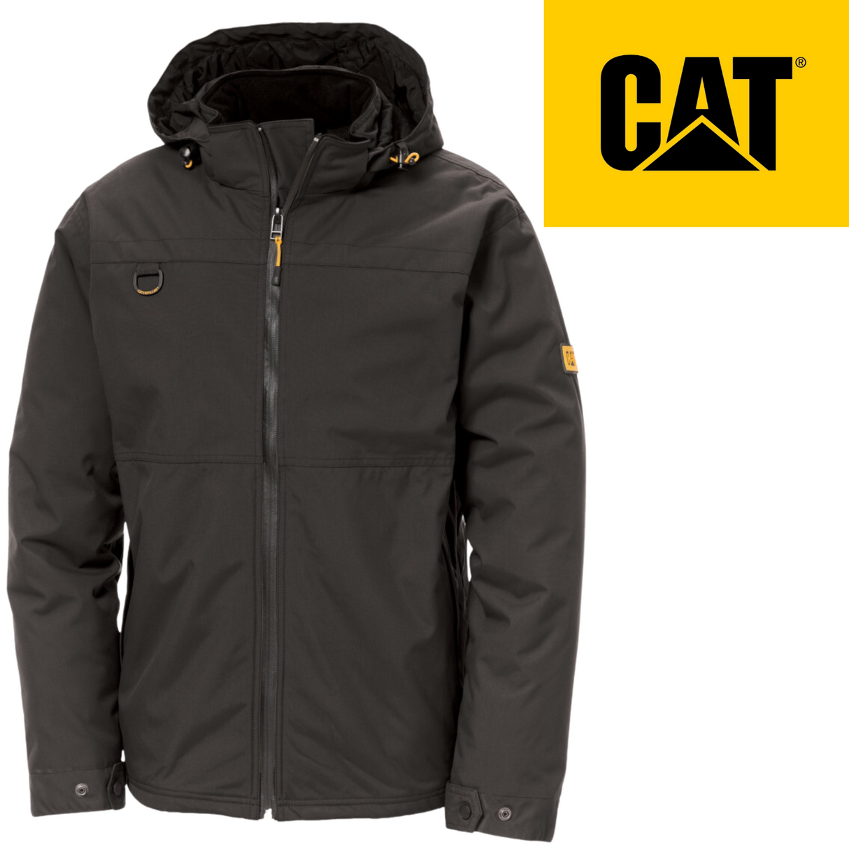 Caterpillar Mens Waterproof Zip Jacket w Hood Chinook CAT Winter Ski in Black